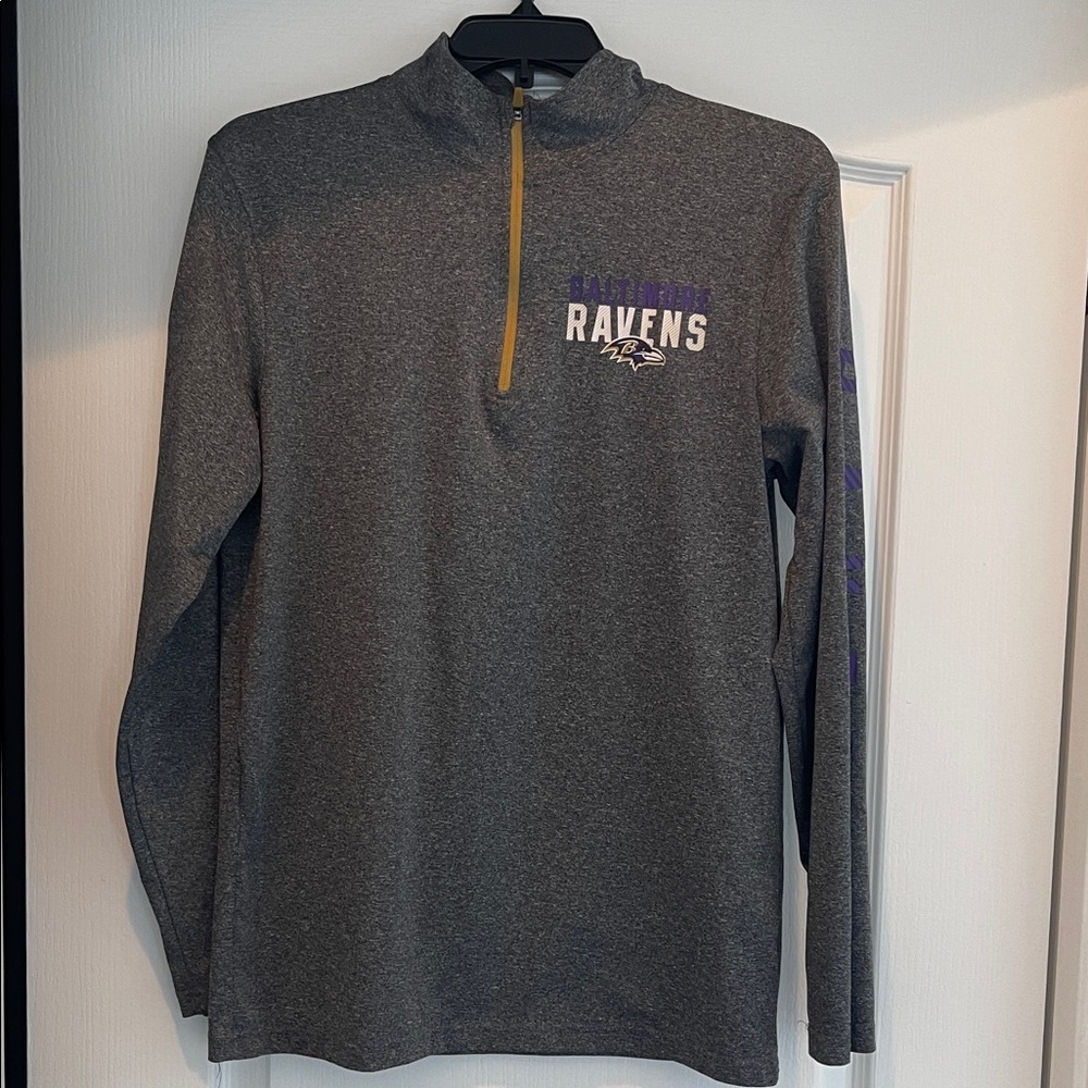Kids- Gray Ravens Quarter-Zip Pullover- Size 14/16